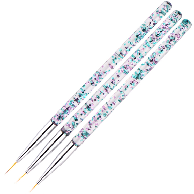 

5 PCS Nail Art Brush Tool 3 Set Acrylic Nail Crystal Carving Phototherapy Drawing Pen(Silver Tube)