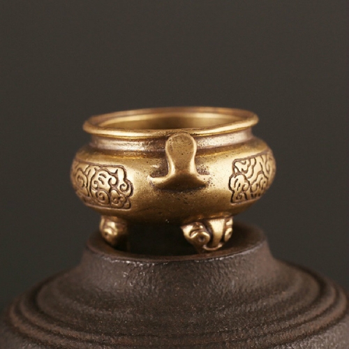 

Antique Brass Bronze Tripod Censer Furnace Home Decoration(Brass)