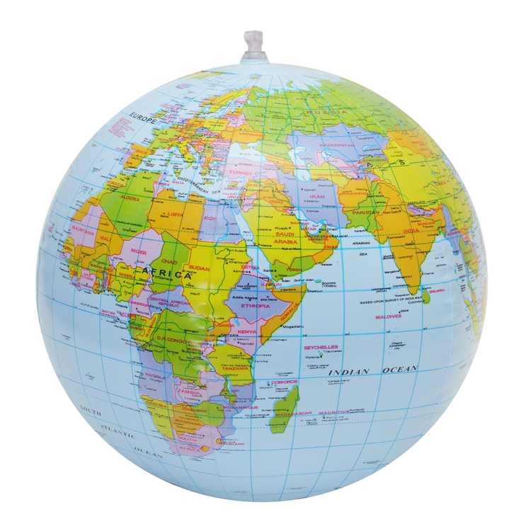 

Inflatable Globe World Earth Ocean Map Ball Geography Learning Kids Educational Beach Ball , Size: 30cm