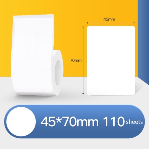 

Thermal Label Paper Self-Adhesive Paper Fixed Asset Food Clothing Tag Price Tag for NIIMBOT B11 / B3S, Size: 45x70mm 110 Sheets