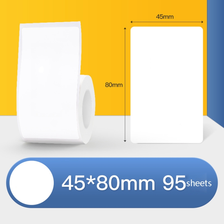 

Thermal Label Paper Self-Adhesive Paper Fixed Asset Food Clothing Tag Price Tag for NIIMBOT B11 / B3S, Size: 45x80mm 95 Sheets