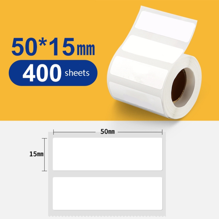 

Thermal Label Paper Self-Adhesive Paper Fixed Asset Food Clothing Tag Price Tag for NIIMBOT B11 / B3S, Size: 50x15mm 460 Sheets