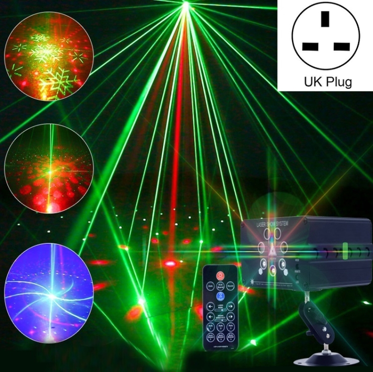 

5W Laser Light Sound Control Stage Light KTV Bar Colorful Projection Light, Specification: UK Plug