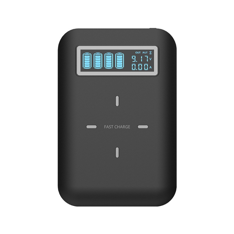 

4 X 18650 Battery (Not Included) Dual-Way QC Charger Power Bank Shell Box With 2 X USB Interface Output & Display & Wireless Charging