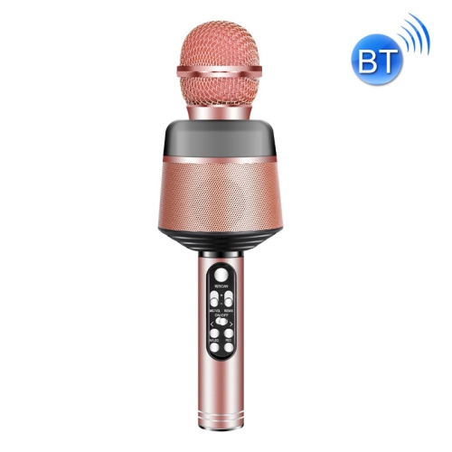 

Q008 Mobile Phone Karaoke Condenser Microphone Wireless Bluetooth Live Microphone(Rose Gold)