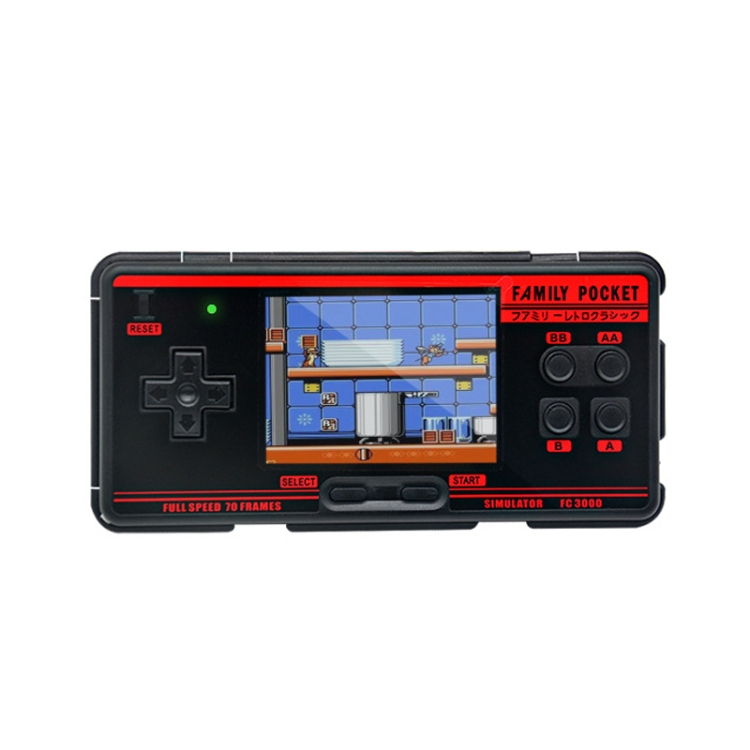 

FC3000 3 inch Screen Children Handheld Game Console 8 Emulators Support TF Card Games Download(Black)