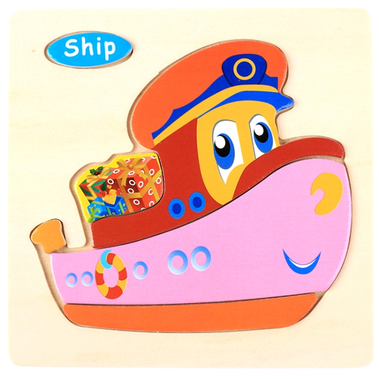 

5 PCS Children Wooden 3D Puzzle Baby Educational Early Education Toys(Steamship)