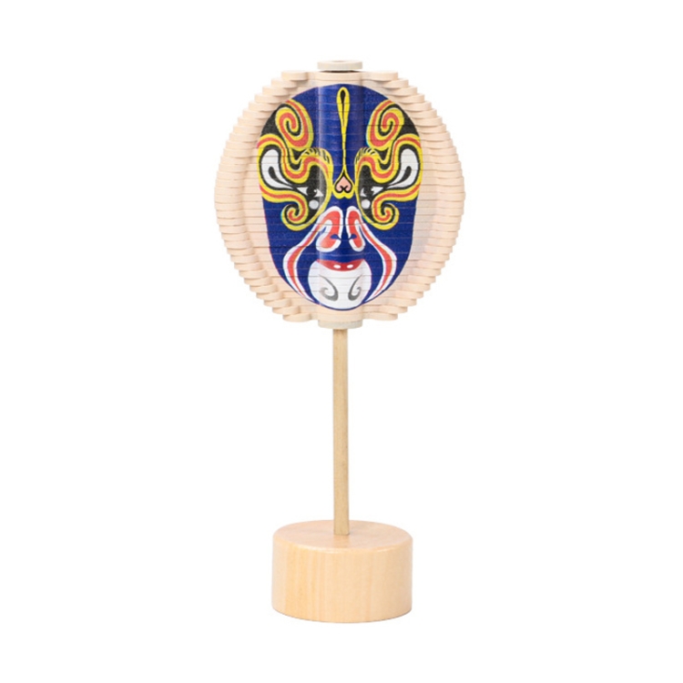 

XMQY-009 Wooden Spiral Tree Facebook Rotating Lollipop Puzzle Decompression Toy(Blue Facebook)