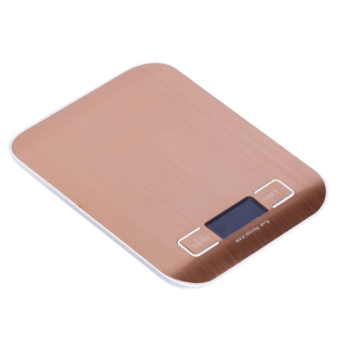 

Stainless Steel Small Food Electronic Scale Kitchen Portable Baking Electronic Scale, Colour: 5kg/1g (Battery Model Rose Gold)