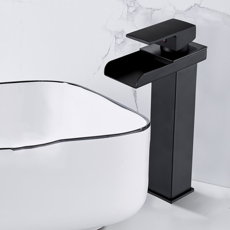 

Bathroom Wide Mouth Faucet Square Sink Single Hole Basin Faucet, Specification: HT-81567 Wide Mouth High Type