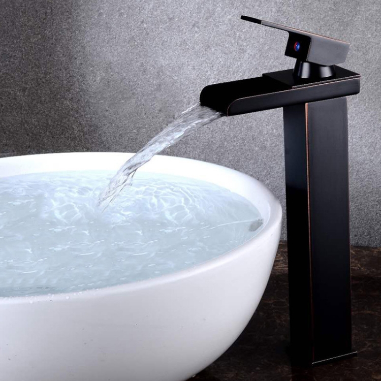 

Bathroom Wide Mouth Faucet Square Sink Single Hole Basin Faucet, Specification: HT-Z6006 High Type
