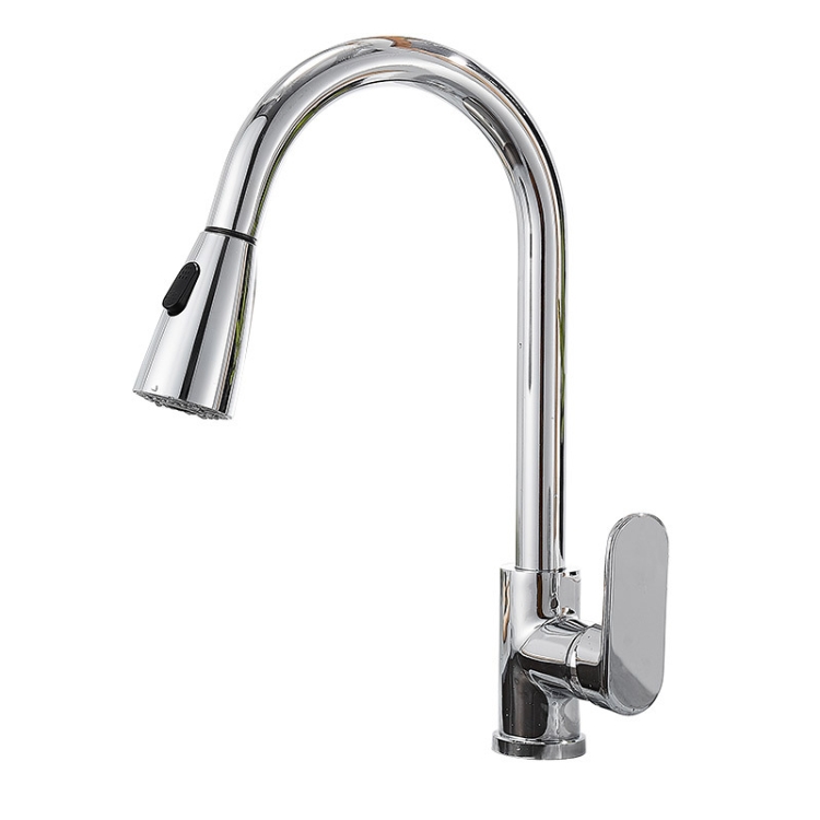 

Kitchen Touch Sensor Faucet Sink Pull-Out Rotary Hot & Cold Faucet(Silver)