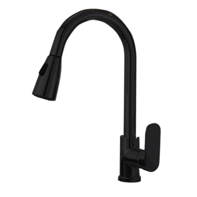 

Kitchen Touch Sensor Faucet Sink Pull-Out Rotary Hot & Cold Faucet(Black)