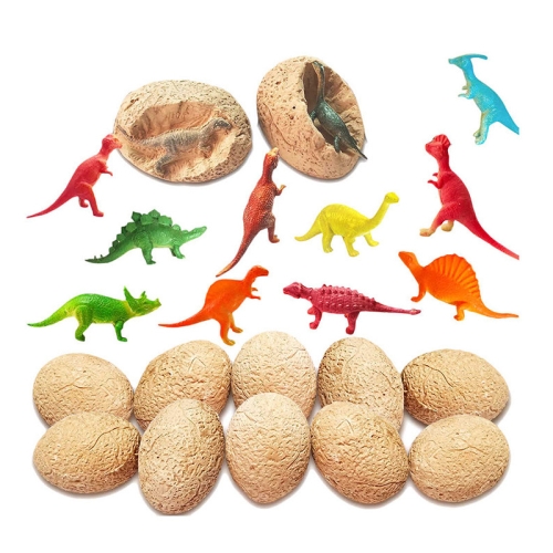 

ecoey 12 PCS / Set Dinosaur Eggs Simulated Archaeological Excavation Dinosaur Model Children Toys