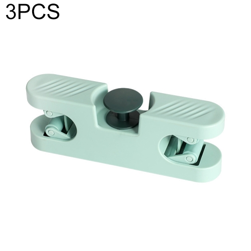 

3 PCS Mop Hook Wall Hanging Bathroom Mop Storage Fixed Buckle Broom Holder, Colour: Light Green Dual Card Slots