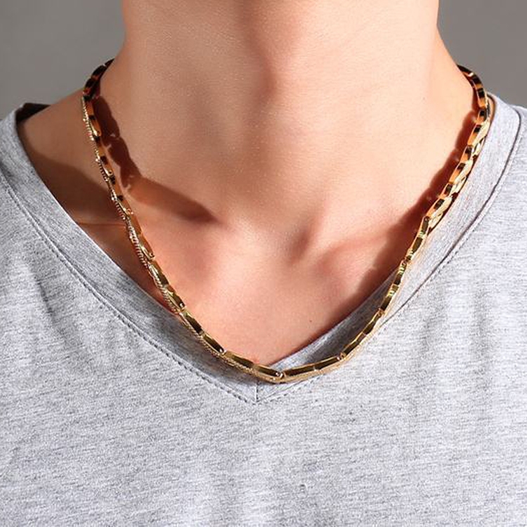 

CNC-004 Thick Necklace Magnet Men Necklace Jewelry(Black)