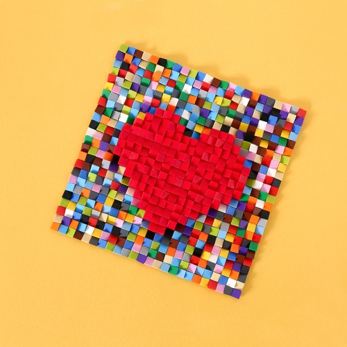 

Love Building Blocks Toy Particle Assembly Photo Frame Decoration Gift, Colour: Color Blocks without Frame