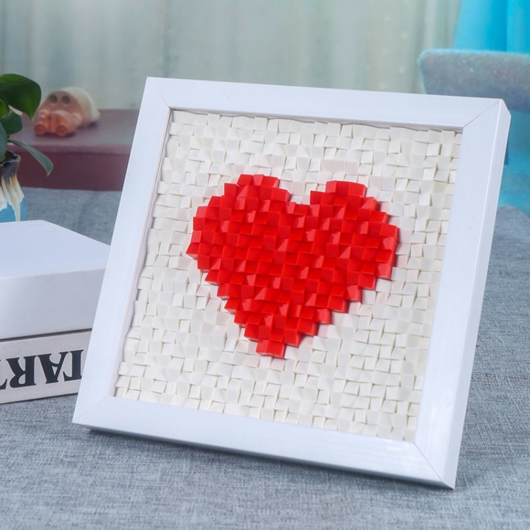 

Love Building Blocks Toy Particle Assembly Photo Frame Decoration Gift, Colour: White Blocks+White Frame