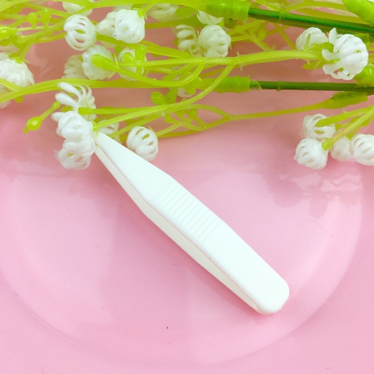 

100 PCS Lace Double Eyelid Sticker Plastic Tweezers Mask Clip Beauty Clip(White)