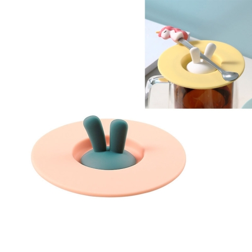 

3 PCS Food Grade Bunny Ears Shape Silicone Cup Lid Sealing Lid Cartoon Mug Dustproof Leak-Proof Lid(Pink)