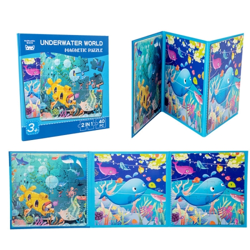 

KBX-87 Children Education Cartoon 2 in 1 Magnetic Picture Puzzle Toy(Underwater World)