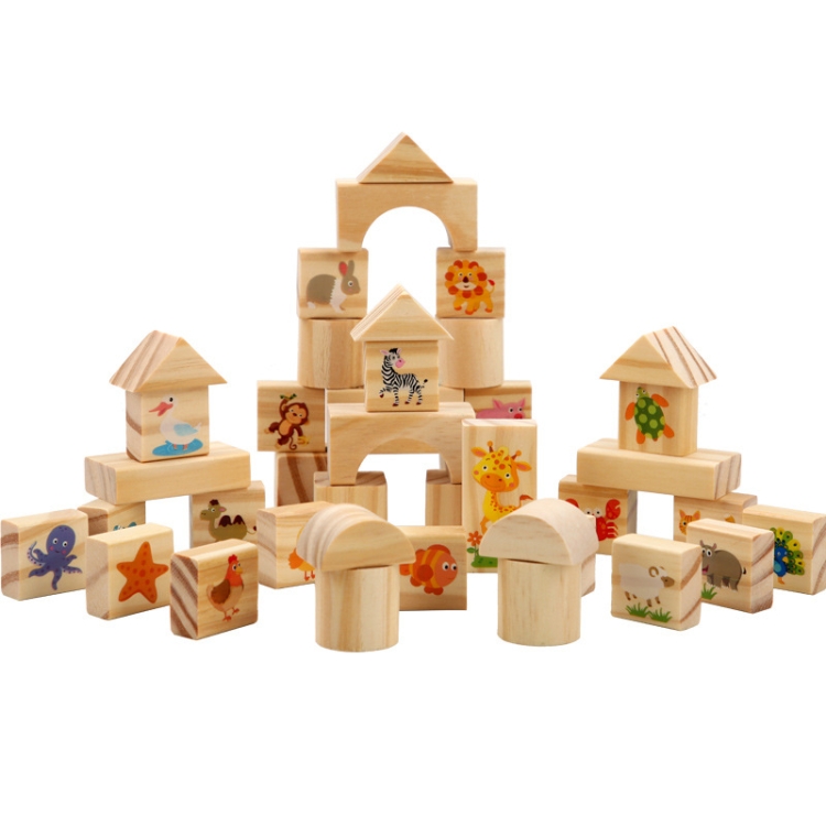

KBX-87 Children Assembling Educational Large Wooden Building Blocks Toy Set