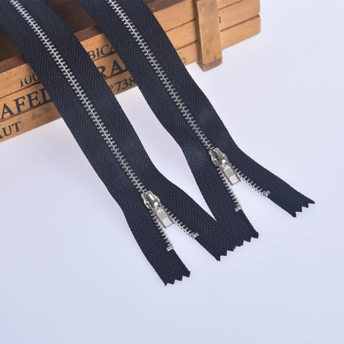 

100 PCS No.3 Metal Copper Zipper Pants Placket Zipper, Specification: 14cm(Platinum + Black)