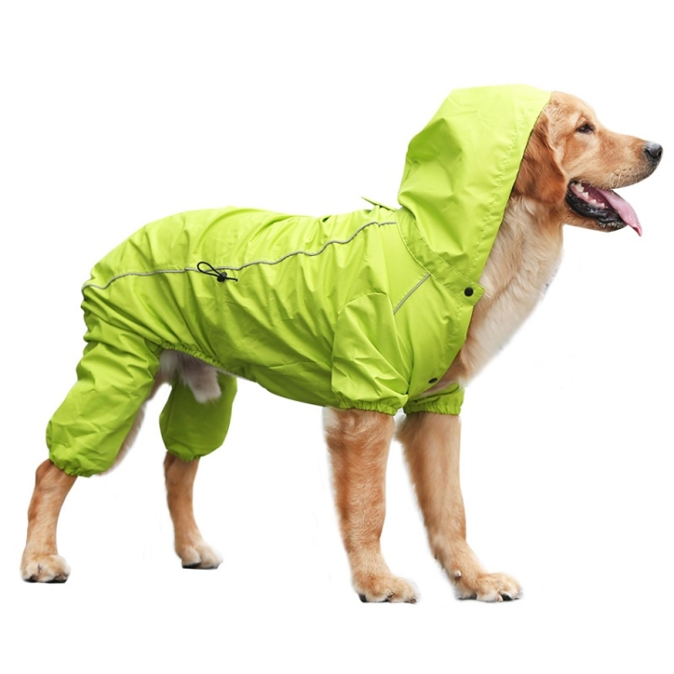 

Medium & Large Dog Raincoats Pet Four-Legged Cloak Raincoat, Size: S(Fluorescent Green)