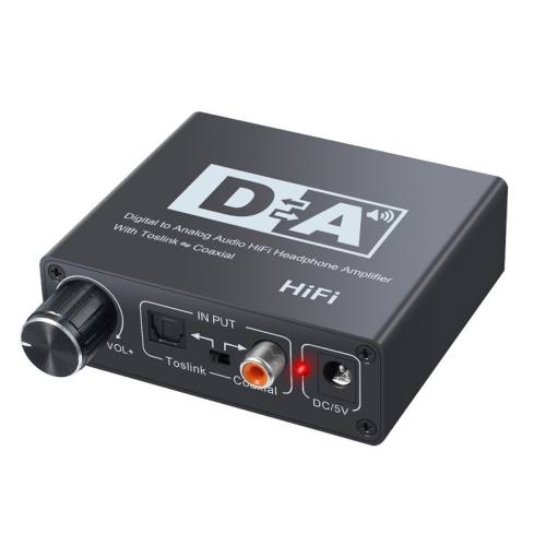 

NK-C6 Optical Fiber To Analog Audio Converter Adjustable Volume Digital To Analog Decoder US Plug
