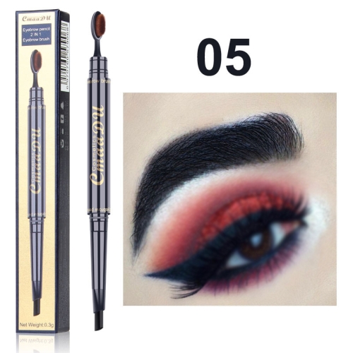 

3 PCS CmaaDu Toothbrush Head Eyebrow Pencil Pigment Multifunctional Waterproof Double-Head Eyebrow Pencil, Color Classification: 05 (Black)