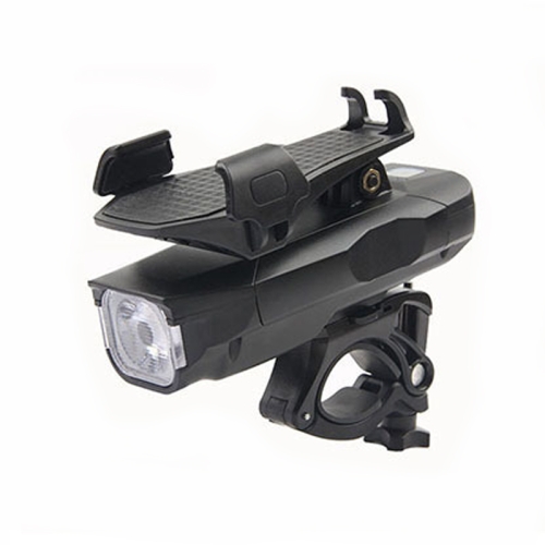 

500LM Bicycle Light Mobile Phone Holder Multi-Function Riding Front Light With Horn 4000 mAh (Black)