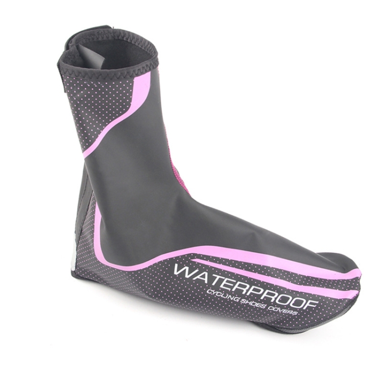 

Bicycle Sports Outdoor Cycling Shoe Cover Winter Warm Windproof Waterproof Shoe Cover PU Shoe Cover Cycling Equipment, Size: L-XL(Black Pink)