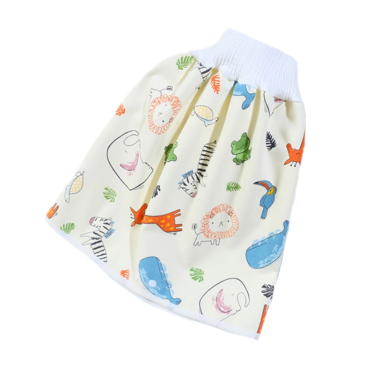

Baby Water-Proof And Leak-Proof Cloth Diapers Children Washable Cotton Cloth Bed-Wetting Skirt Pants, Colour: L(Elephant Curl Lion)