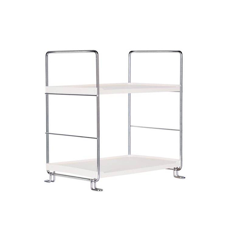 

Bathroom Multi-Layer Iron Art Shelf Cosmetics Storage Rack Kitchen Supplies Layered Organizer, Colour: Silver 2 Layers
