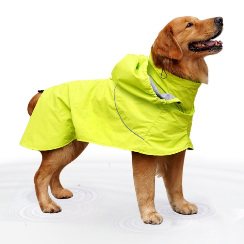 

Pet Adjustable Waterproof Nylon Cloth High Collar Detachable Dog Raincoat, Size: XXL(Fluorescent Green)