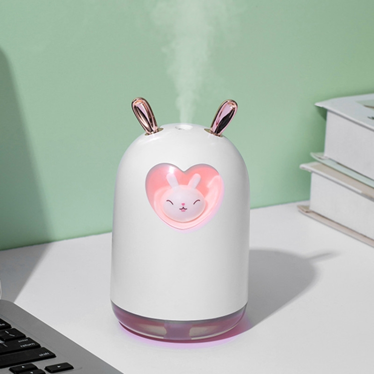 

LLD-J202 Home Mini USB Desktop Air Humidifier Colorful Night Light Cute Bunny Air Humidifier(White)