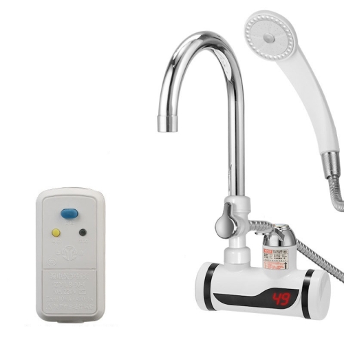 

Kitchen Instant Electric Hot Water Faucet Hot & Cold Water Heater EU Plug Specification: With Shower Side Water Inlet