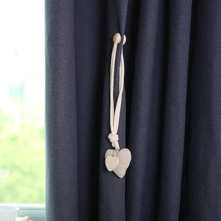 

A005 Cotton And Linen Curtain Magnet Bandage Free Perforated Tassel Curtain Buckle(Beige)