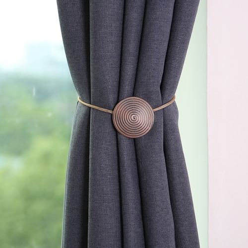 

E003 2 PCS Metal Curtain Magnetic Buckle Strap Curtain Clip Bedroom Living Room Free Perforated Curtain Buckle(Red Ancient)