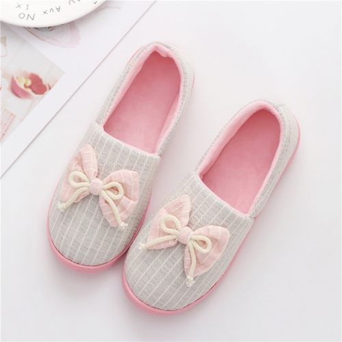 

Autumn And Winter Non-Slip Confinement Shoes Pregnant Women Postpartum Home Cotton Slippers, Size: 35-36(Gray)