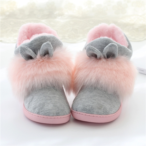 

Autumn And Winter Warm Shoes Soft Soled Confinement Shoes Pregnant Women Postpartum Indoor Thick Soled Warm Home Shoes, Size: 35-36(Gray)