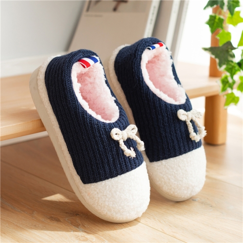 

Autumn And Winter Warm Confinement Shoes Pregnant Women Postpartum Home Cotton Slippers, Size: 39-40(Navy )