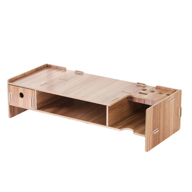

LCD Display Booster Wooden Keyboard Rack Desktop Storage Rack Shelf(Cherry Wood)