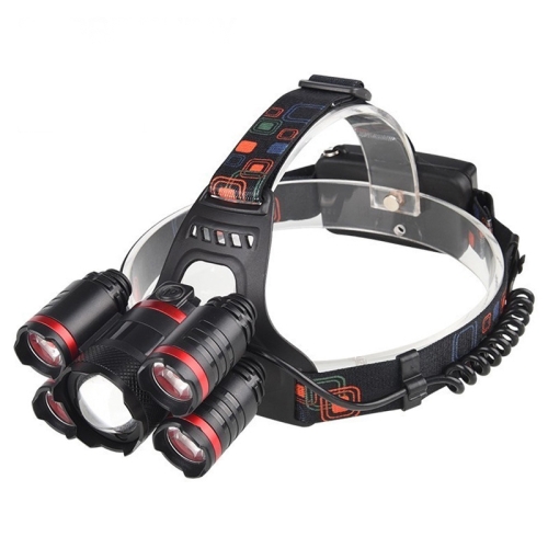 

TG-T003 Rechargeable Headlamp Head-Mounted Zoom 5LED Outdoor Fishing Light Searchlight (USB Port Without Battery)