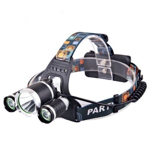 

Strong Light Long-Range Rechargeable Three-Head Lamp Outdoor Fishing Lamp Led Head-Mounted Flashlight (3T6 Without Battery)