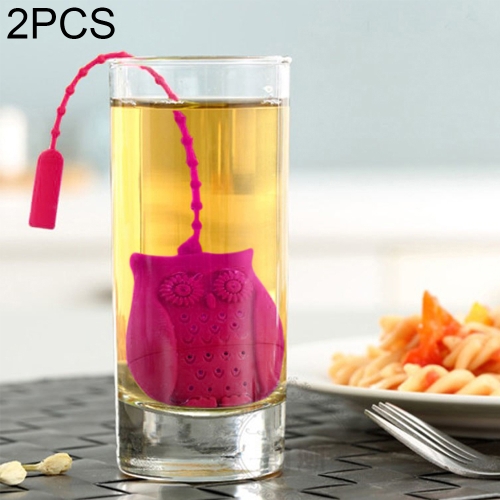 

2PCS Creative Cute Owl Tea Strainer Tea Bags Food Grade Silicone Tea Infuser Filter(Rose Red)