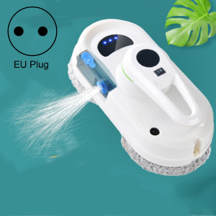 

Ultrasonic Smart Window Cleaning Machine Remote Control Electric High-Level Window Cleaner Anti-Drop Cleaning Robot With Water Spray Function, EU Plug