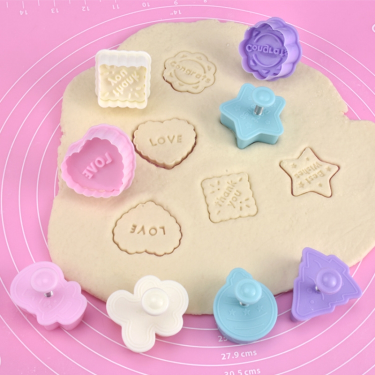 

5 Sets Three-Dimensional Fondant Biscuit Embossing Mold Push-Type Cake Mold Random Style Delivery