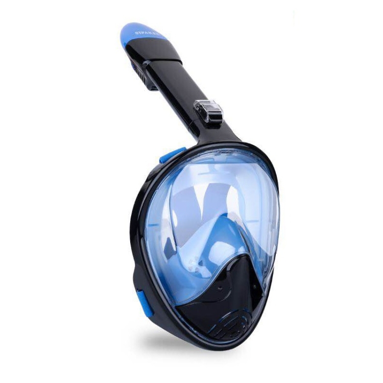 

Full Dry Diving Mask Swimming Anti-Fog Snorkeling Mask, Size: S/M(Black Blue)