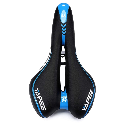 

YAFEE YF-1034-3 Soft Mountain Bike Seat Mountain Bike Hollow Breathable Saddle Seat Cushion Bicycle Seat(Black Blue)